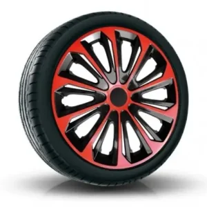 Cenový Hit Poklice kompatibilní na auto Fiat 15" STRONG Červeno - černé 4ks