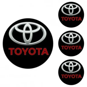 Cenová Bomba Logo na stredy kolies - živicové 4ks - TOYOTA Černé 55mm