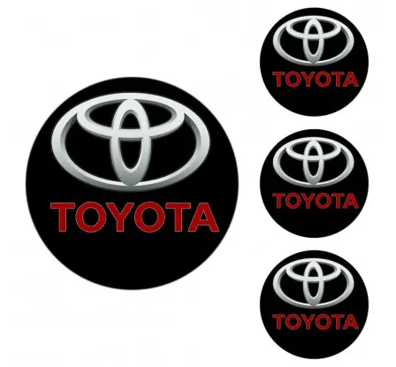 Cenová Bomba Logo na stredy kolies - živicové 4ks - TOYOTA Černé 55mm