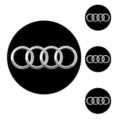 Logo na stredy kolies - živicové 4ks - AUDI Černé 55mm Koupit Online