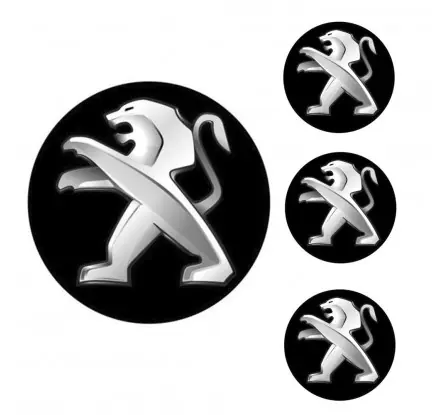 Speciální Cena Logo na stredy kolies - živicové 4ks - PEUGEOT 50mm