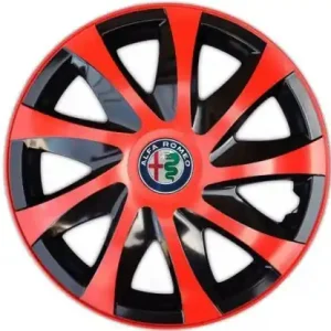 Aktuální Poklice vhodné na auto Alfa Romeo 15" DRACO duocolor červené