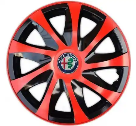 Aktuální Poklice vhodné na auto Alfa Romeo 15" DRACO duocolor červené