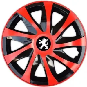 Značkový Poklice na auto Peugeot 15" DRACO duocolor červené