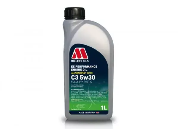 Originální Motorový olej Millers Oils EE performance C3 5w30 - 1l - plně syntetický olej s nano částicemi