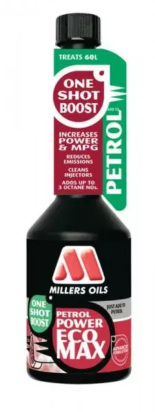 Benzínové aditivum Millers Oils Petrol Power ECOMAX - One Shot Boost - 250ml Levný