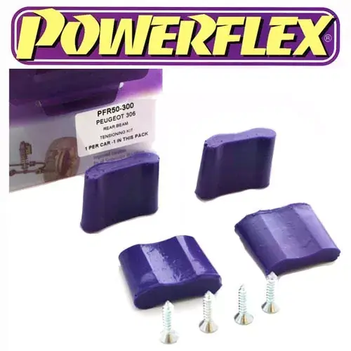 Vysoce Kvalitní Silentbloky Powerflex Peugeot 306 (93-02) Rear Beam Mount Tensioning Kit (4)