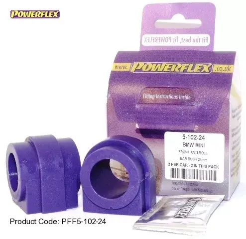 Sleva Silentbloky Powerflex BMW Mini One / Cooper R50/R52/R53 Front Anti Roll Bar Bush 24mm (2)