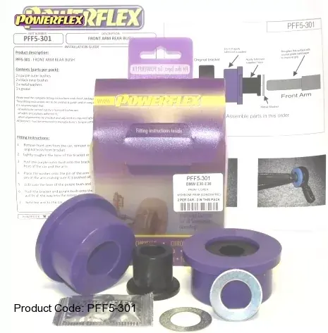 Expresní Doručení Silentbloky Powerflex BMW E30 (82-91) Front Lower Wishbone Rear Bush (1)