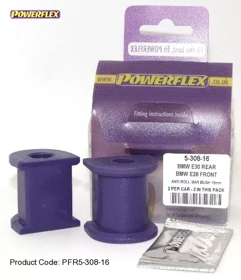 Nová Kolekce Silentbloky Powerflex BMW E30 (82-91) Rear Roll Bar Mounting Bush 16mm (6)