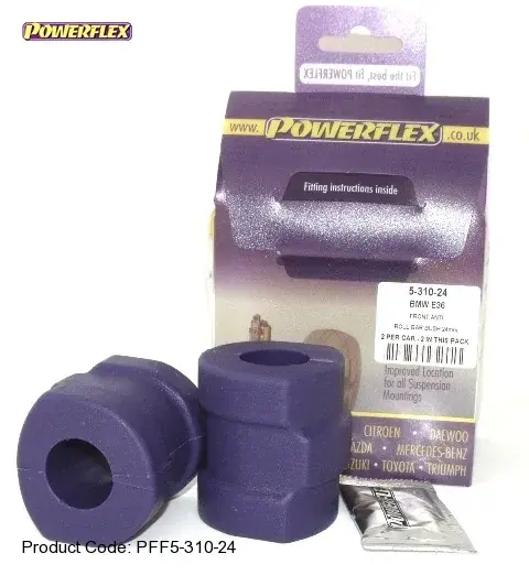 Nakupujte Hned Silentbloky Powerflex BMW E36 (90-98) Front Anti Roll Bar Mounting 24mm (2)