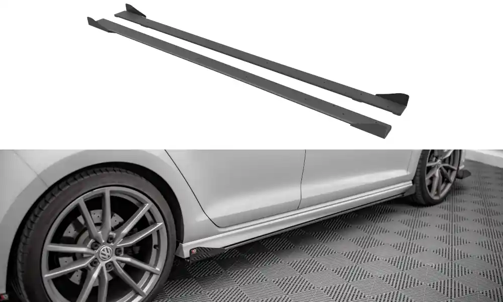 Novinka Nástavce prahů + Flaps Volkswagen Golf R Mk7