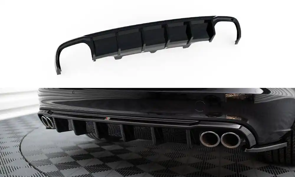 Sezónní Sleva Středový spoiler pod zadní nárazník Audi A6 Avant C7 (Version with dual Výfuk s on both sides)