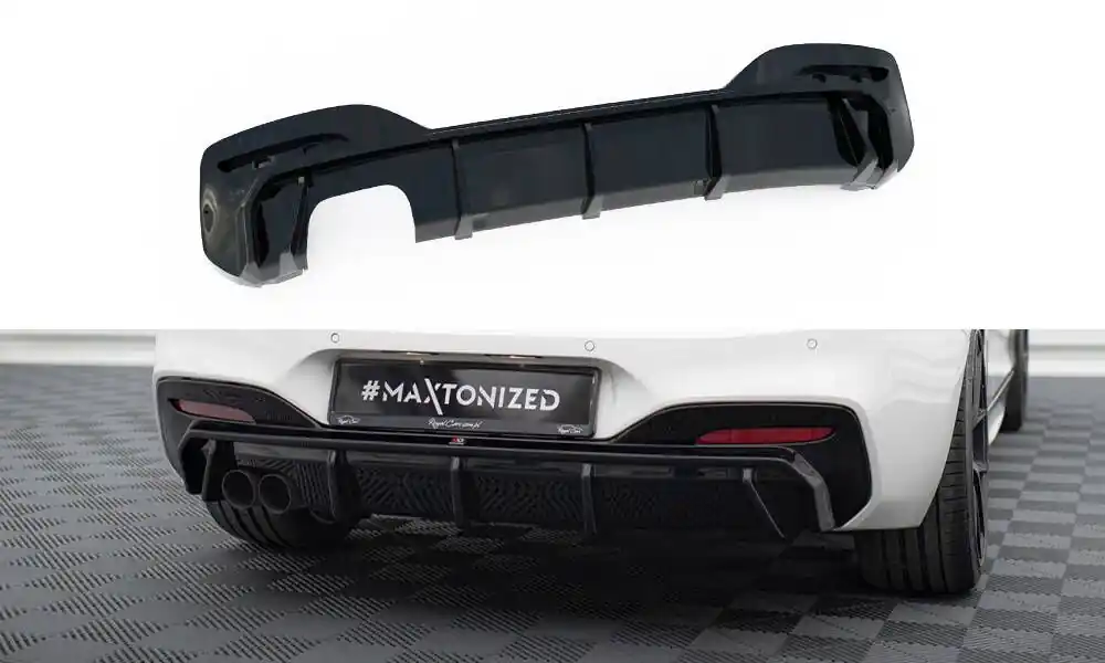 Víkendová Akce Středový spoiler pod zadní nárazník BMW 1 M-Pack F20 facelift (Single side dual Výfuk version)