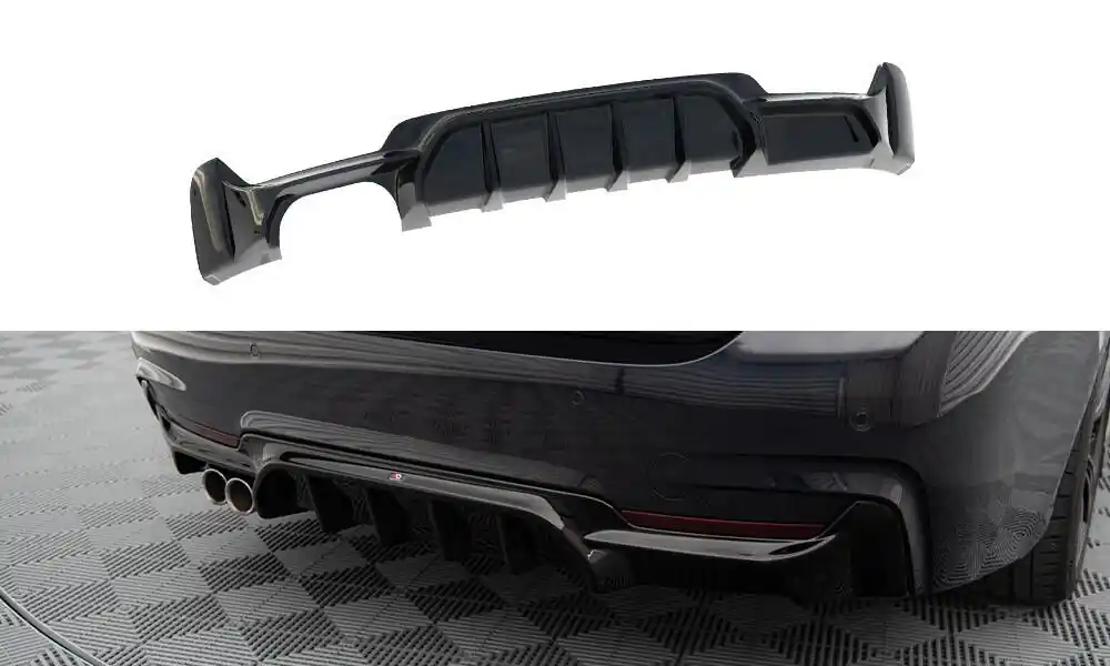 Středový spoiler pod zadní nárazník BMW 4 Coupe / Gran Coupe / Cabrio M-Pack F32 / F36 / F33 (Version with Výfuk on one side) Originální