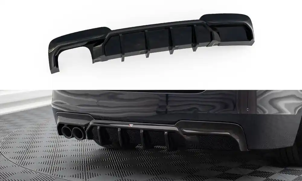 Středový spoiler pod zadní nárazník V.2 BMW 5 M-Pack F10 / F11 (Version with double Výfuk on one side) Vysoce Kvalitní