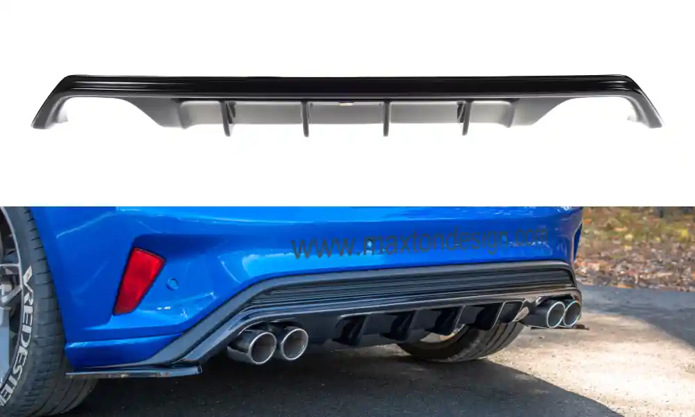 Středový spoiler pod zadní nárazník with Výfuk Ford Focus MK4 St-line Akční Nabídka