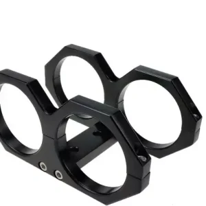 Bezpečná Platba Držák externí palivové pumpy duální 2x 60mm - celo hliníkový - černý