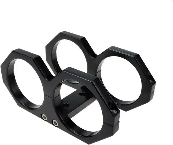 Bezpečná Platba Držák externí palivové pumpy duální 2x 60mm - celo hliníkový - černý