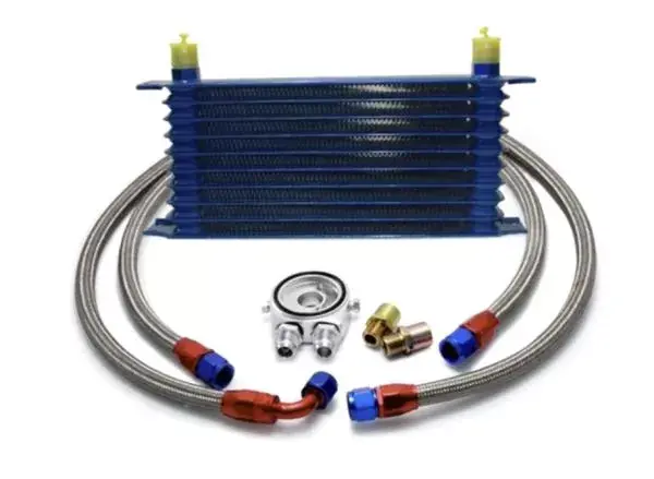 Vysoce Kvalitní Univerzální kit chladič oleje ProRacing s vedením D-10 - 10 šachet - M20x1.5, 3/4-UNF