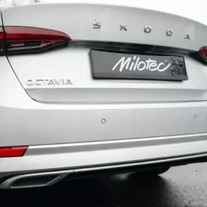 Omezená Nabídka Dummy – koncovky výfuku se středovou lištou, Alu Brush, Octavia IV., Limousine / Combi / Hybrid, od