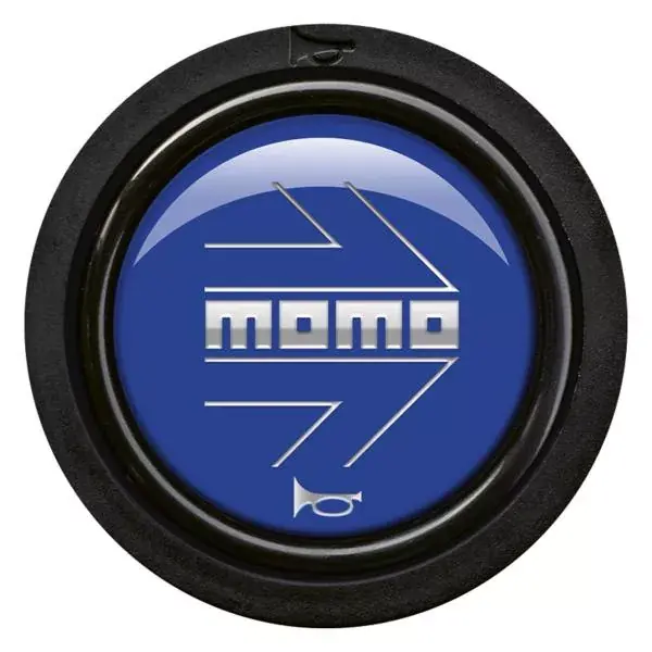 Poslední Šance Tlačítko klaksonu Momo pro sportovní volant - modré/stříbrné