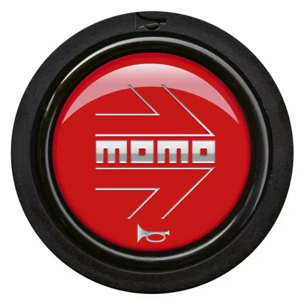 Tlačítko klaksonu Momo pro sportovní volant - červené/stříbrné Nízká Cena