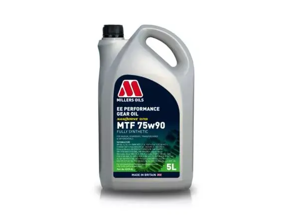 Převodový olej Millers Oils EE Performance MTF 75w90 - 5l - plně syntetický low-friction převodový olej, aditivován nanočásticemi Finální Výprodej