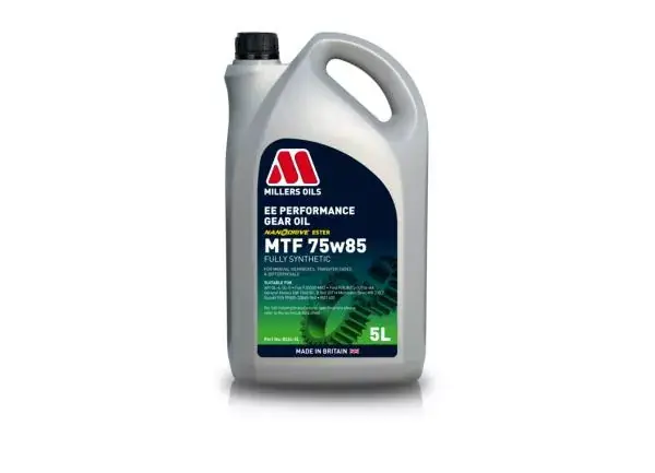 Převodový olej Millers Oils EE Performance MTF 75w85 - 5l - plně syntetický low-friction převodový olej, aditivován nanočásticemi Nejlepší Cena