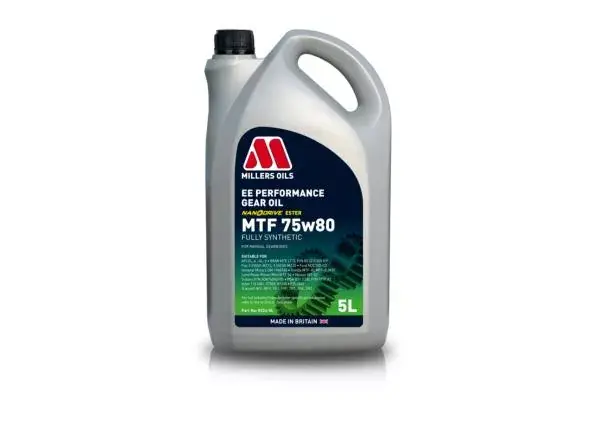 Horká Nabídka Převodový olej Millers Oils EE Performance MTF 75w80 - 5l - plně syntetický low-friction převodový olej, aditivován nanočásticemi