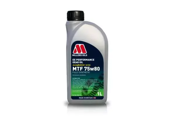 Převodový olej Millers Oils EE Performance MTF 75w80 - 1l - plně syntetický low-friction převodový olej, aditivován nanočásticemi Víkendová Akce
