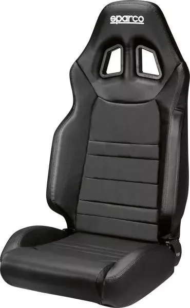 Sportovní sedačka Sparco R100+ - mikrovlákno/černá koženka (černé obšití) Cenová Bomba
