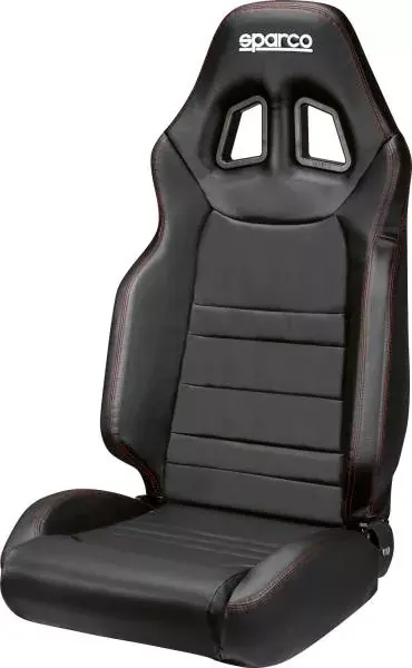 Sportovní sedačka Sparco R100+ - mikrovlákno/černá koženka (červené obšití) Zlevněný