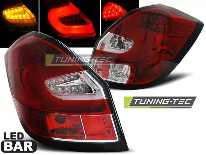 Rychlé Dodání LED BAR KONCOVÁ SVĚTLA ČERVENÁ WHIE pasuje na SKODA FABIA II 07-06.14