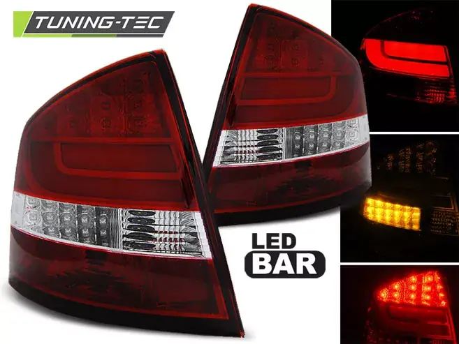 LED BAR KONCOVÁ SVĚTLA ČERVENÁ WHIE pasuje na SKODA OCTAVIA II SEDAN 04-12 Výhodná Nabídka
