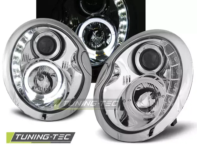 Speciální Cena PŘEDNÍ SVĚTLOMETY DAYLIGHT CHROME pasují na BMW MINI (COOPER) 05.01-10.06