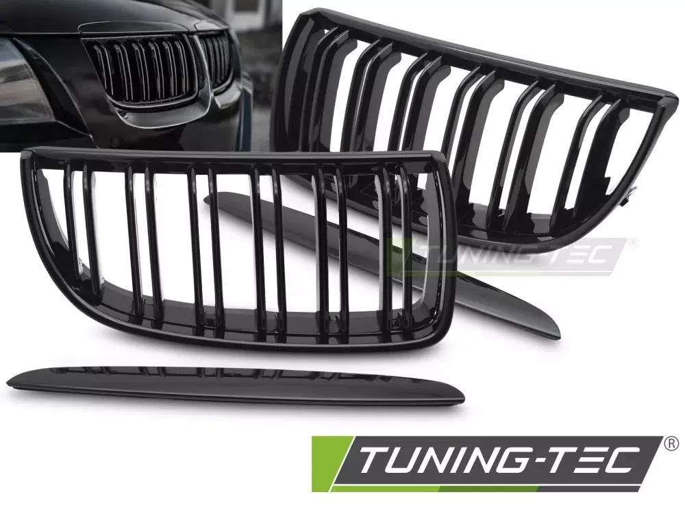 Pouze Dnes GRILLE SPORT GLOSSY BLACK DOUBLE BAR fits BMW E90 / E91 05-08