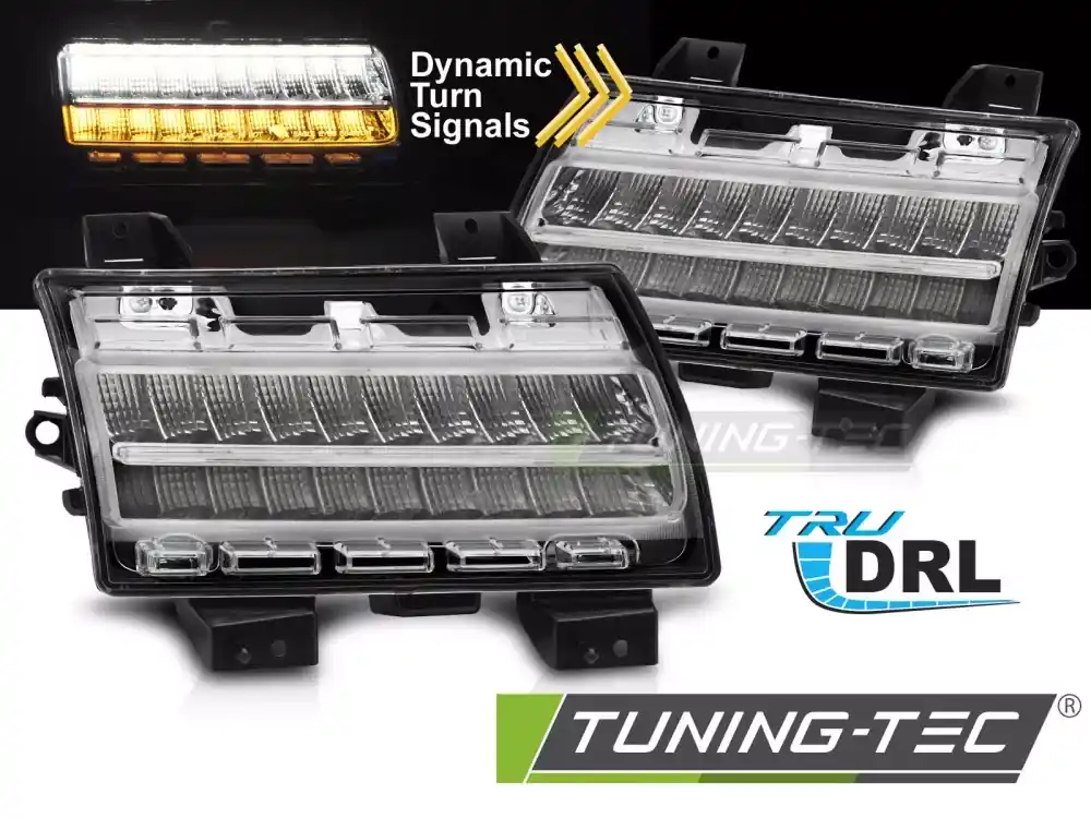 FRONT DIRECTION DRL SEQ CHROME fits JEEP WRANGLER JL 18-23 Akční Nabídka