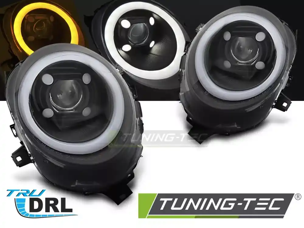 TRUBKOVÉ SVĚTLOMETY ČERNÝCH DRL, vhodné pro MINI (COOPER) F55 / F56 / F57 14-17 Finální Výprodej