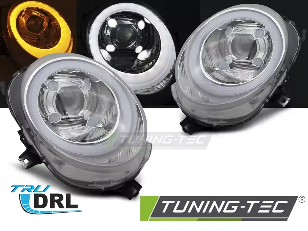 CHROMOVANÉ TRUBKOVÉ SVĚTLOMETY PRO DENNÍ SVĚTLA PRO MINI (COOPER) F55 / F56 / F57 14- Bezpečná Platba