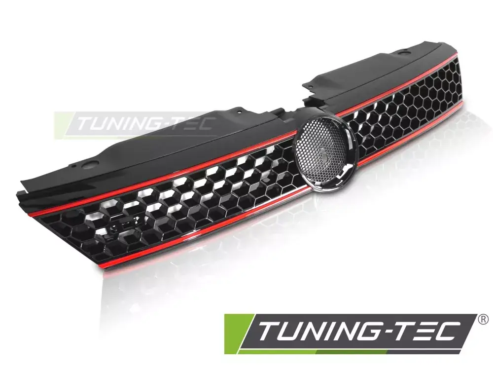 GRILLE SPORT STYLE GLOSSY BLACK with RED LINES fits VW JETTA VI 11-14 Bezpečná Platba
