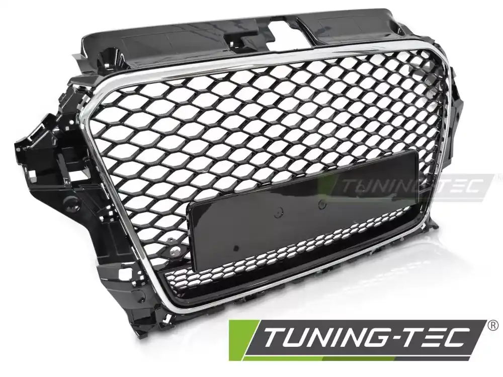 Víkendová Akce GRILLE SPORT STYLE GLOSSY BLACK CHROME PDC fits AUDI A3 8V 12-16