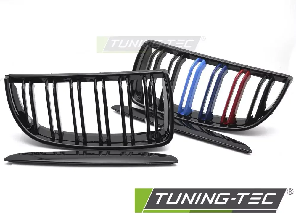 Časově Omezené GRILLE SPORT GLOSSY BLACK TRI-COLOUR DOUBLE BLACK fits BMW E90 / E91 05-08