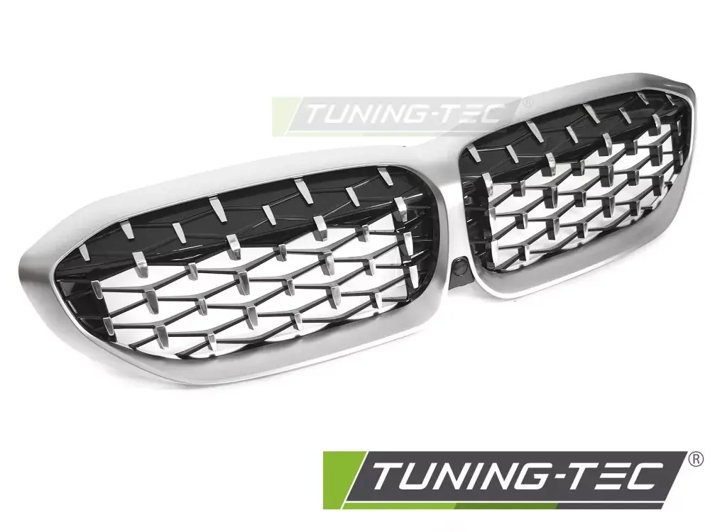 GRILLE DIAMOND SILVER MATT CHROME fits BMW G20 / G21 19-22 Finální Výprodej