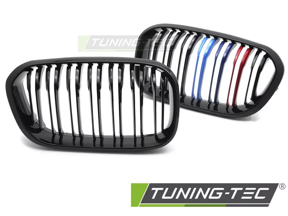 Finální Výprodej GRILLE SPORT GLOSSY BLACK TRI-COLOUR DOUBLE BAR fits BMW F20 / F21 LCI 15-18