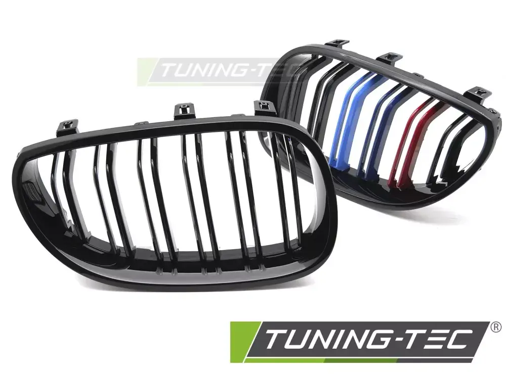 Výhodná Nabídka GRILLE SPORT GLOSSY BLACK TRI-COLOUR DOUBLE BAR fits BMW E60 / E61 03-10
