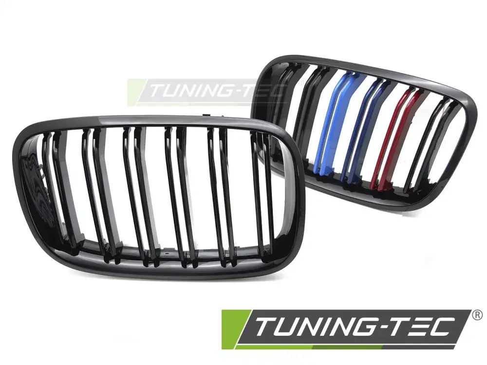 GRILLE SPORT GLOSSY BLACK TRI-COLOUR DOUBLE BAR fits BMW X5 E70 07-13 / X6 E71 08-14 Doprava Zdarma