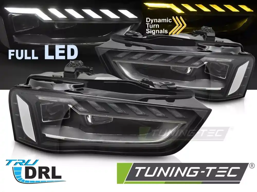 PLNĚ LED SVĚTLOMETY SEQ DRL pro AUDI A4 B8 12-15 Expresní Doručení