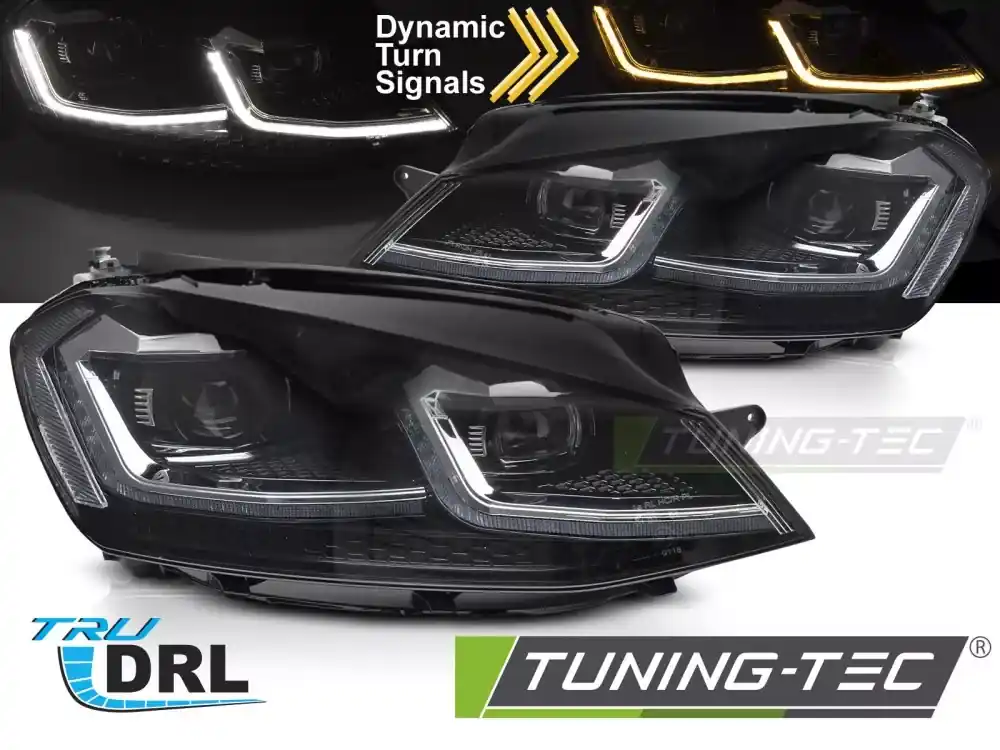 Oblíbený STŘÍBRNÉ LED SVĚTLOMETY SEQ DRL pro VW GOLF VII 13-17