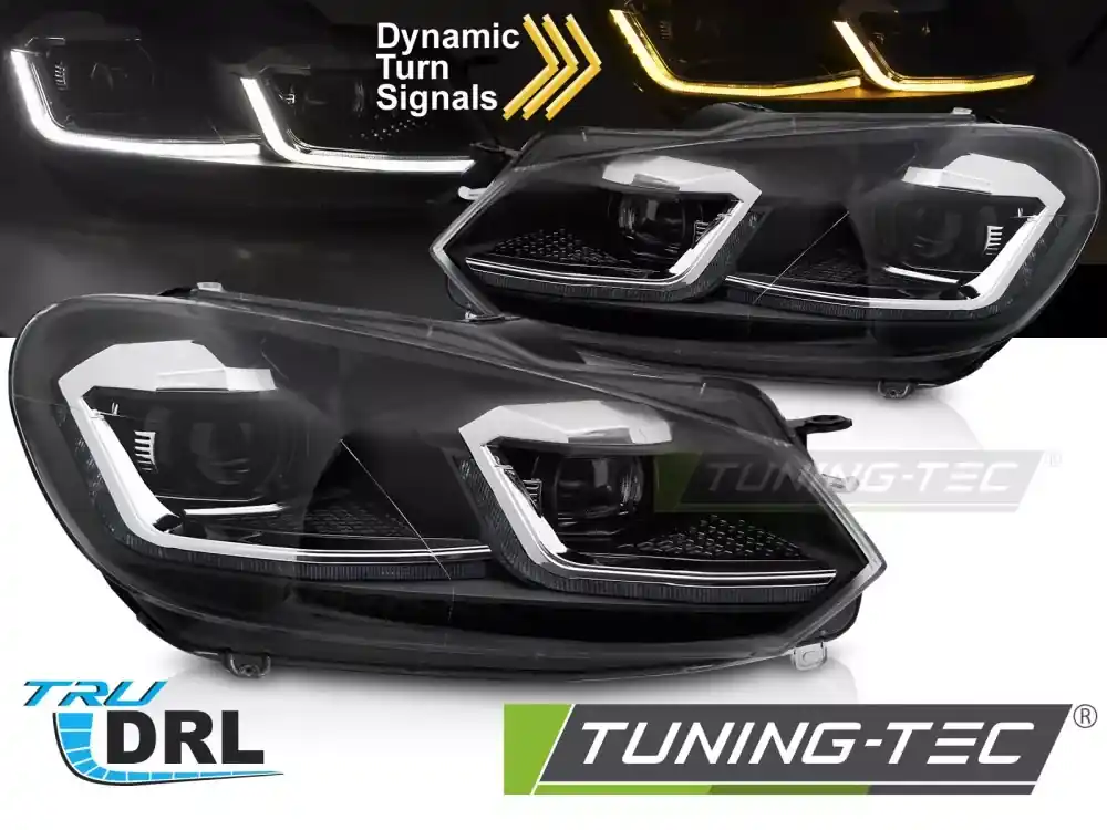 Nakupujte Hned SVĚTLOMETY SILVER LINE LED SEQ DRL pro VW GOLF VI 08-12